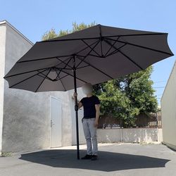 $95 (Brand New) Large 15 ft double sided umbrella outdoor patio garden yard (weight base not included) 