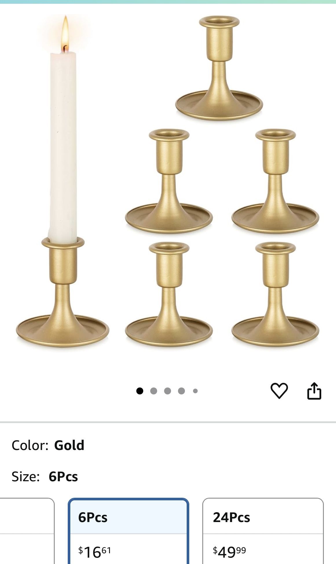 Vintage Gold Candle Holders