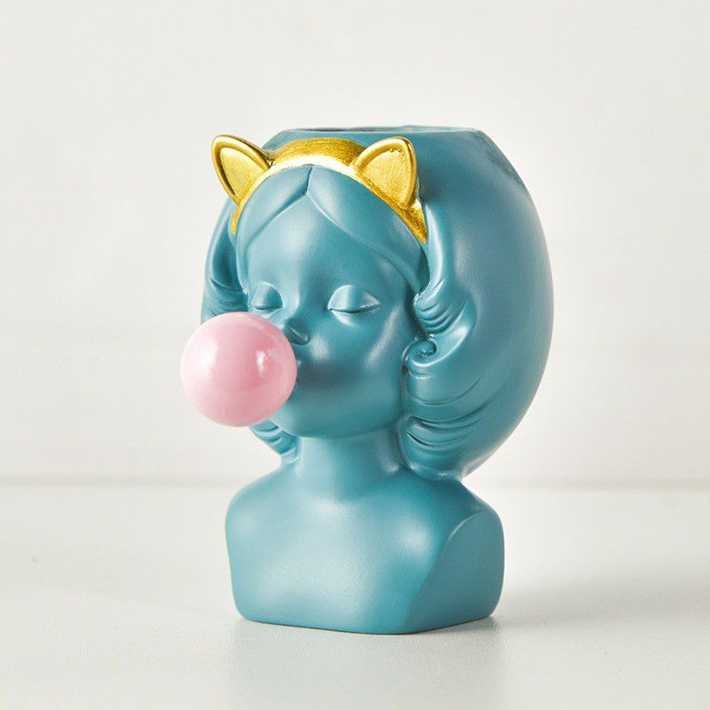 Bubble gum cat woman home decor pot vase by Poshipo