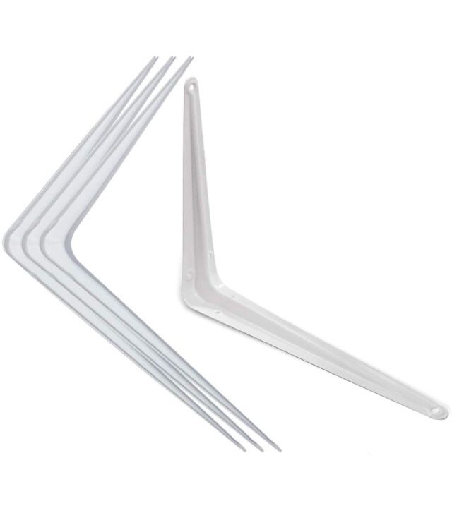 Shelf Brackets White 8 x 10 inches Pack of 4 PCS Great for Hanging Shelves Supports