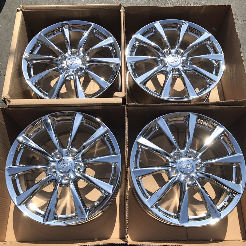 New 18" oem Infiniti G37 Enkei factory wheels 18 inch chrome rims