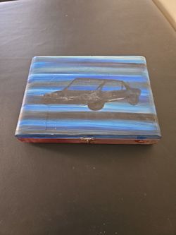 Painted Cigar Box With Latch