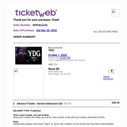 Ydg Tickets