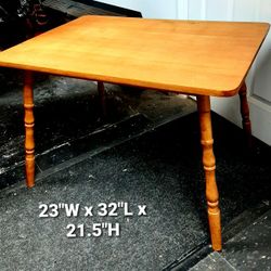 Mid Century Solid Maple Side Table / Maple End Table / Serving Table / Quality Furniture