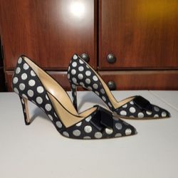 New Ann Taylor
black/silver polka dot
heels size 8