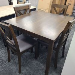 Brand New In Box 5pc Wood Dining Table Set 