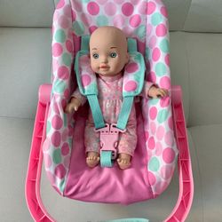 Baby Doll With Toy Carrier / Car Seat