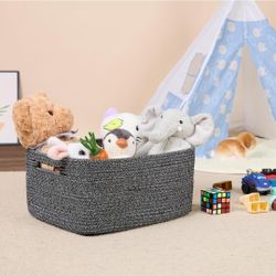 Set Of 3 Storage Baskets for Shelves, Closet Organizers Bins for Clothes Blanket Towels, Baby Nursery, Toy Baskets Box, Woven Rope Baskets