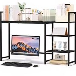 Multipurpose Black Desk Hutch