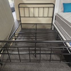 Brand New Gray Metal Queen Platform Bedframe