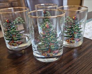 Spode Christmas liquor glasses