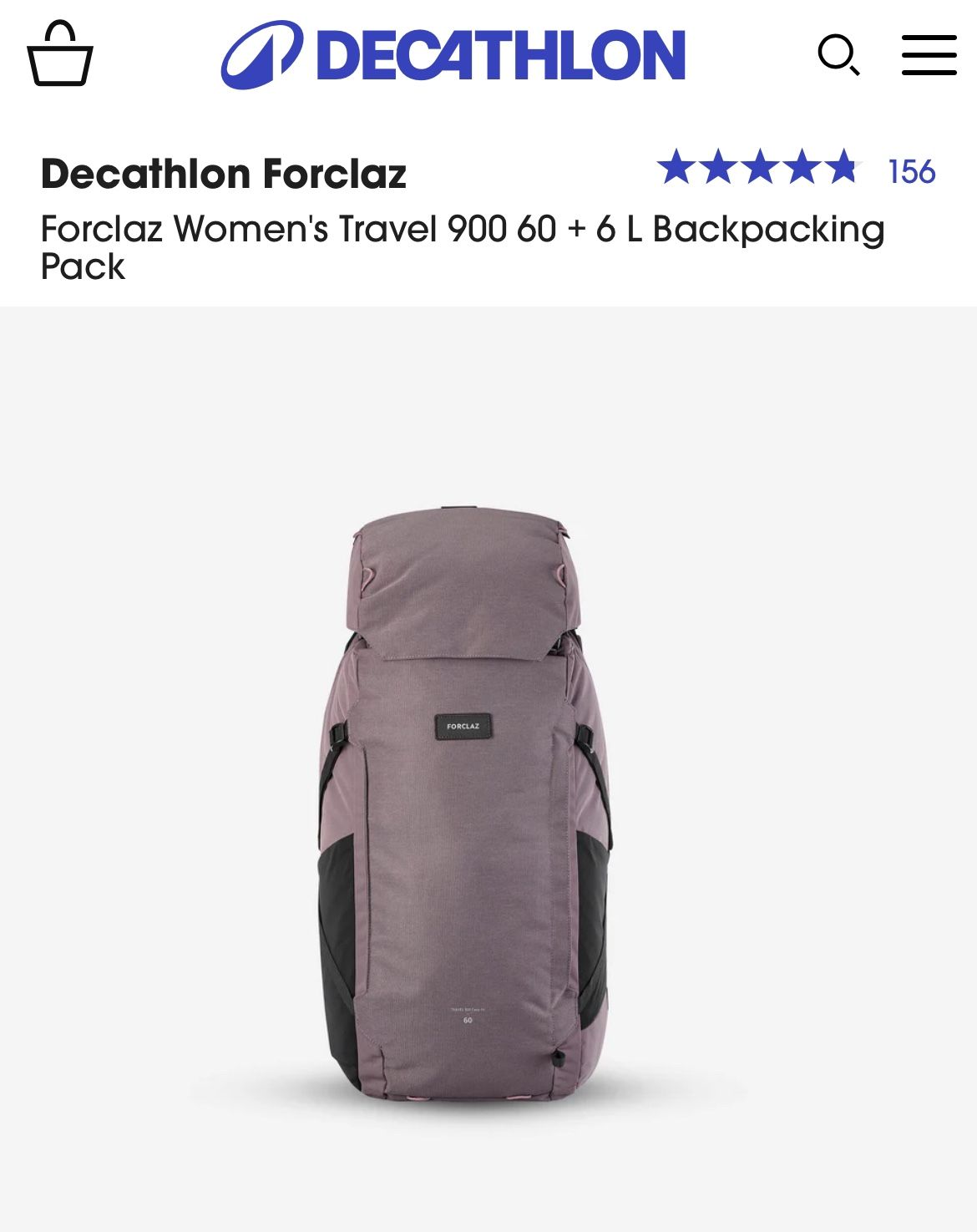 Forclaz Women's Travel 900 60 + 6 L Backpacking