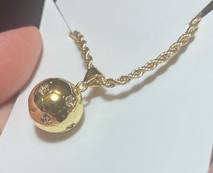Gold Soccer Ball pendant and chain