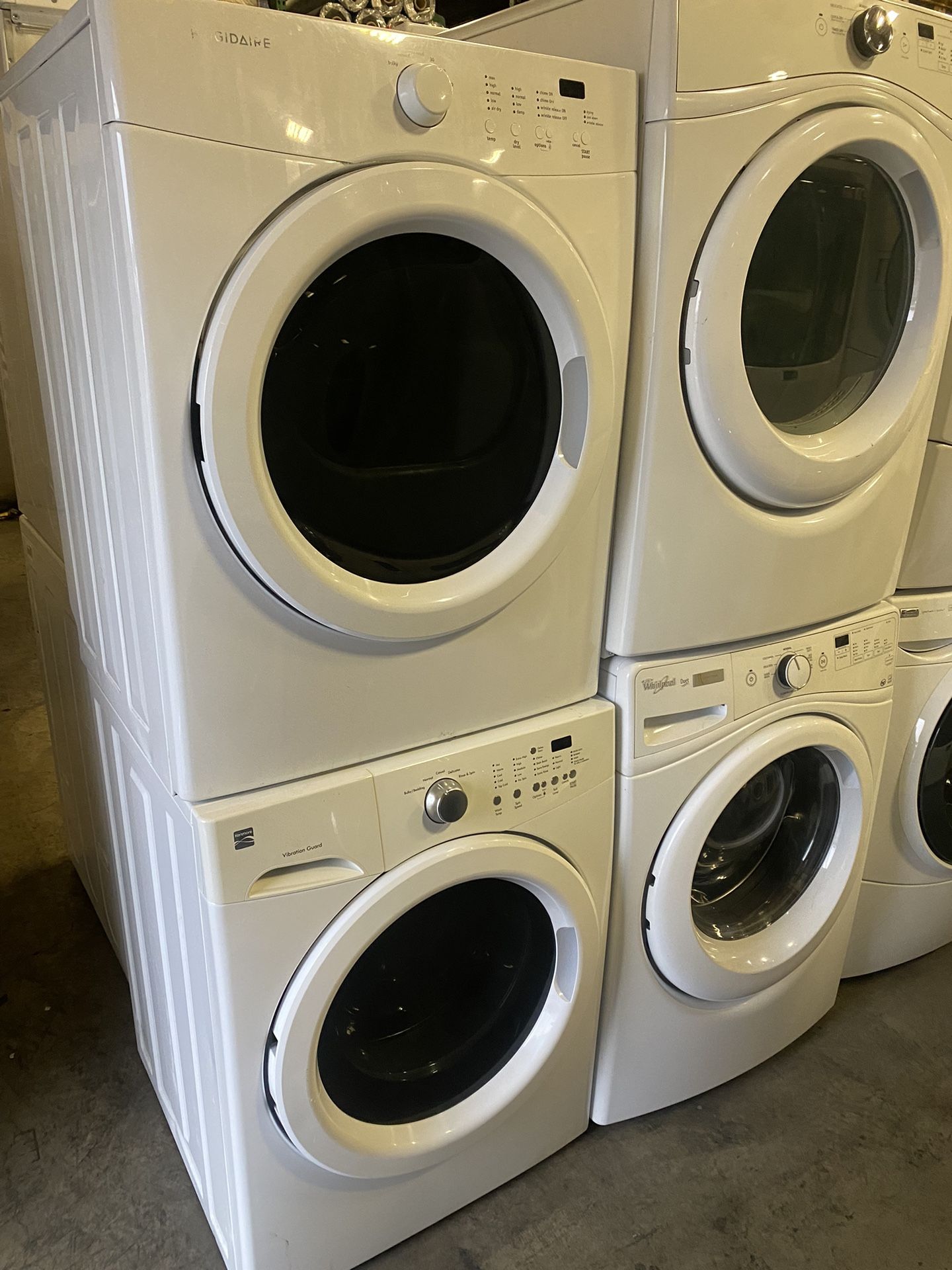 WASHER & DRYER LAUNDRY PAIR KENMORE FRIGIDAIRE SETS ELECTRIC FRONT LOAD with WARRANTY ATTACHMENTS DELIVERY