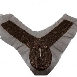 Beaded Patches V Neck Collar Applique Sew On Clothing Patches 1piece
