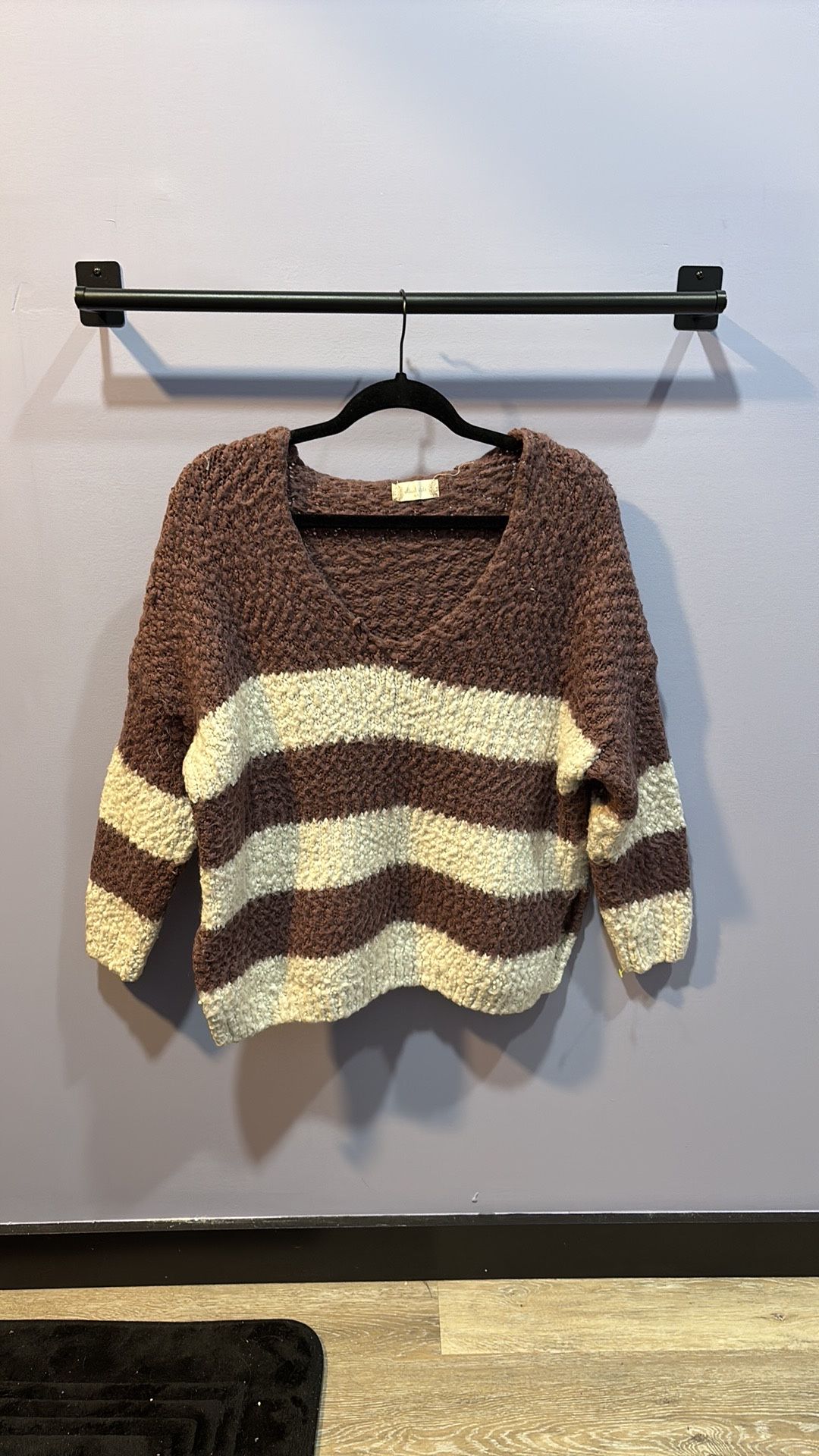 Burgundy And Crème Sweatshirt