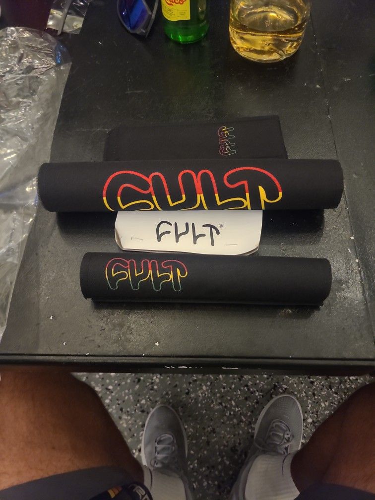 cult rasta bmx pad set