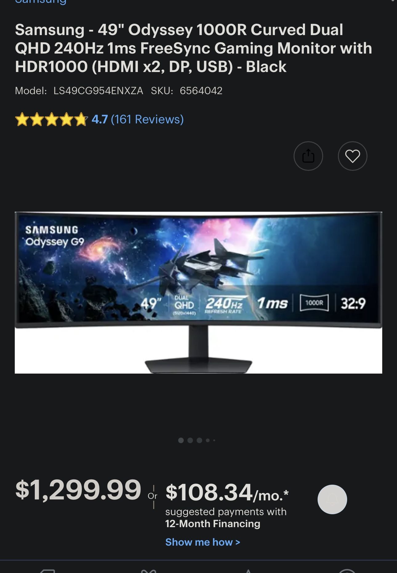 🔥 Samsung 49” Odyssey 1000R Curved Dual QHD 240Hz Gaming Monitor – Only $800! 🔥
