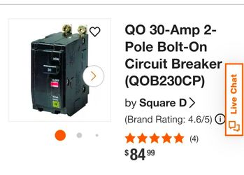 Bolt on square d breaker