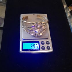 Sterling Silver Cuff Bracelet with Mother Of Pearl 