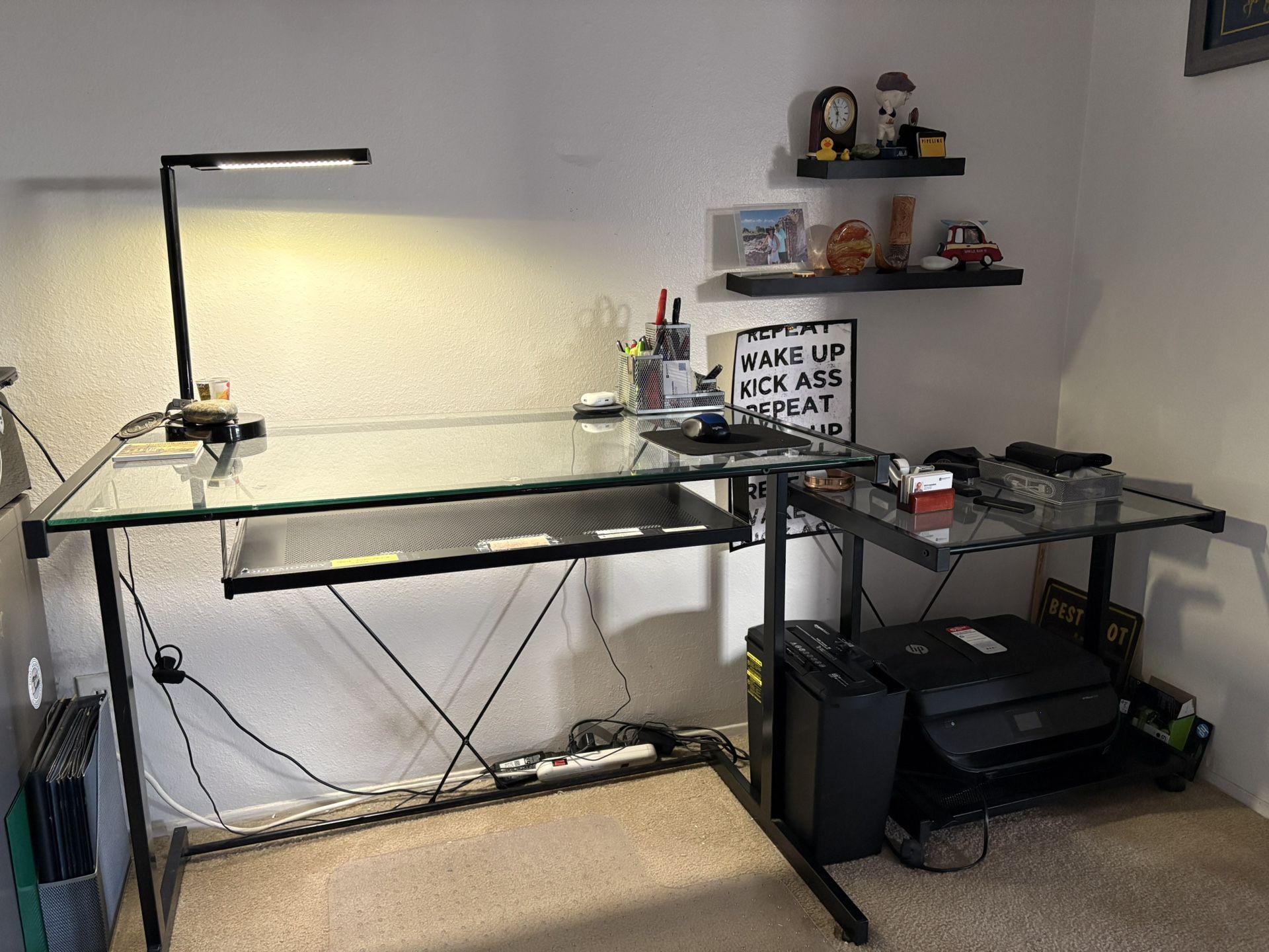 Desk and Printer Side Table.