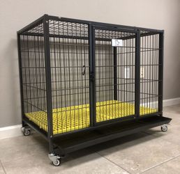 ✨NEW✨ HD 37” 🐶 Dog Kennel Cage With Wheels And Plastic Grid Flooring ‼️✨🌟⚡️💎