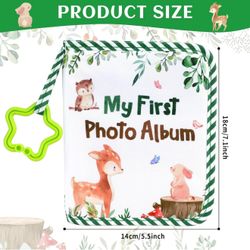 Brand new Baby's My First Family Album Soft Photo Cloth Book Green Leaves My First Book of Photos Baby Memory Album