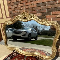 Very Gorgeous Antique Wood Large Mirror 