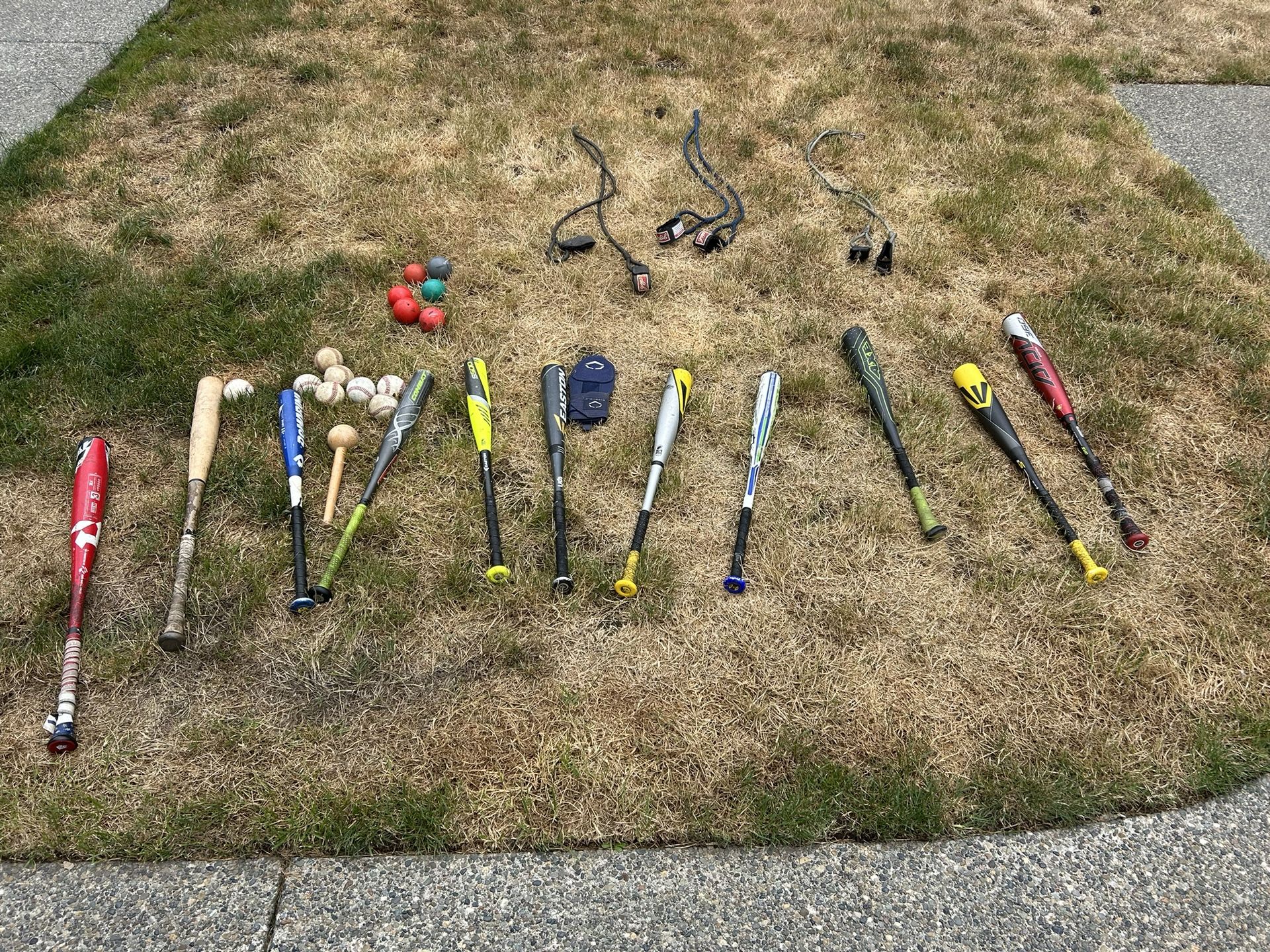 Tons of baseball equipment