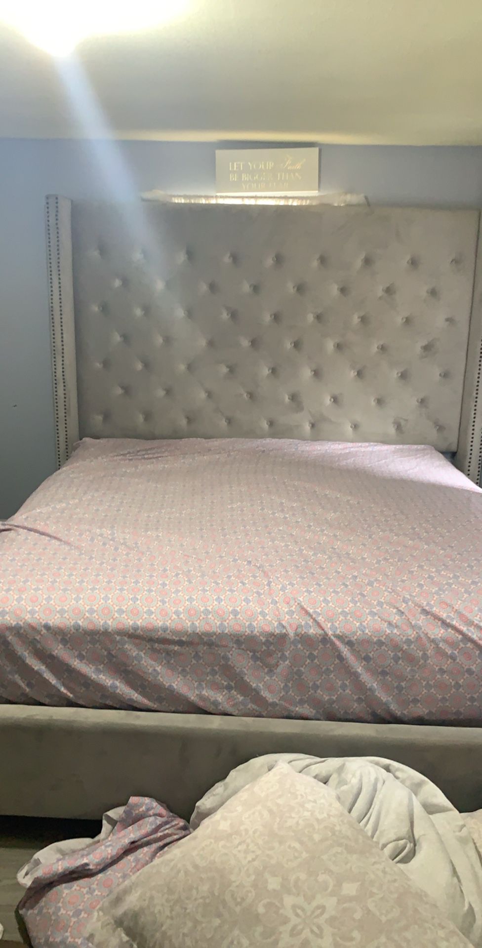 Grey king size bed frame (BEST OFFER) mattress not included