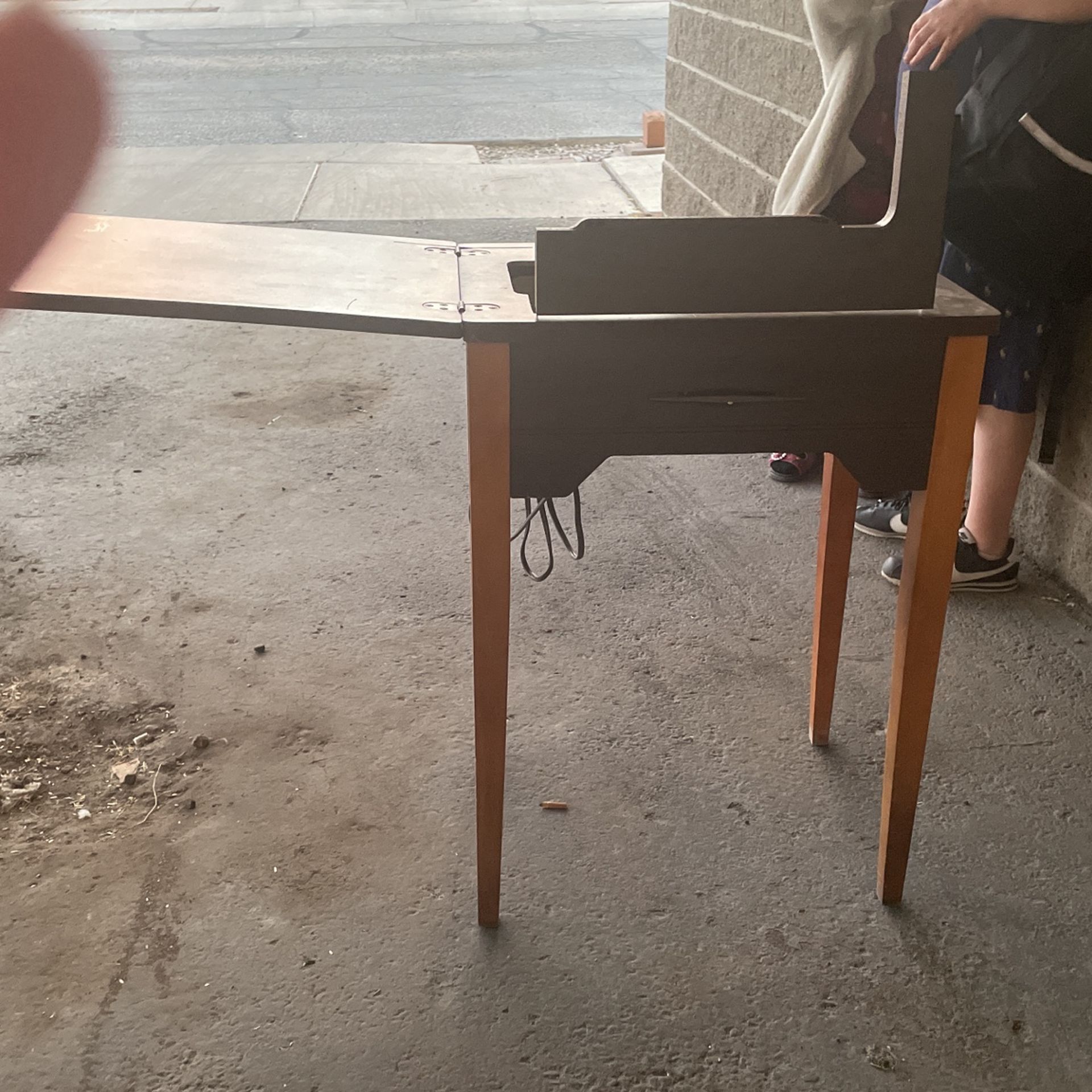 Vintage Sowing Table And Machine