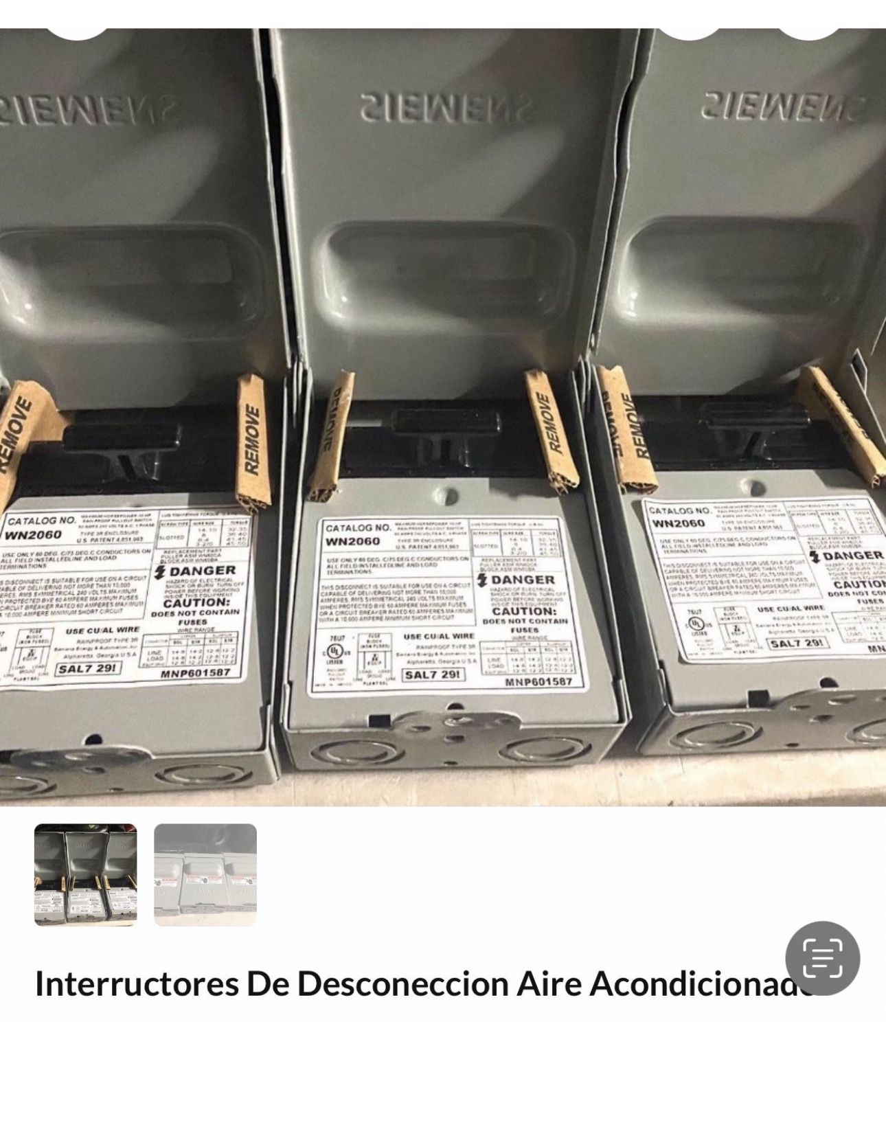 3 Desconectivos Para Aire acondicionado NUEVOS!