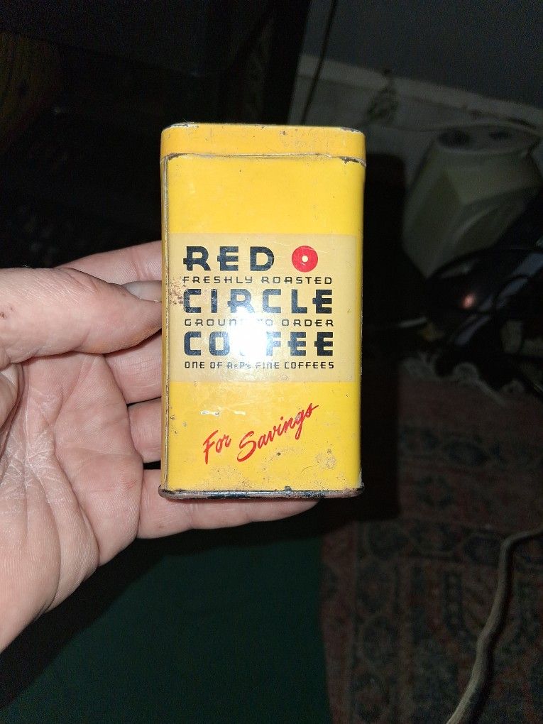 Red Circle Coffee Can/bank
