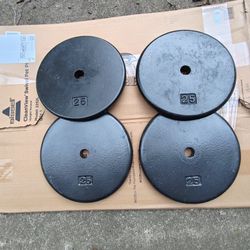 Good Condition 25lb Standard 1inch Pancake Style Weight Plates--