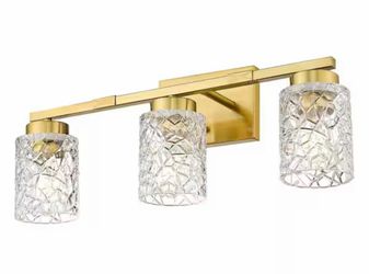 JAZAVA 22” 3-Light Brushed Gold Vanity Light - New