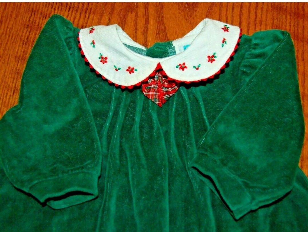 Little Me Girls 6M Green Footed Romper