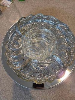 Vintage Kromex Lazy Susan Serving Tray Set – Complete with Glass Dishes