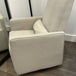 Upholstered Swivel Glider Chair with  Ottoman