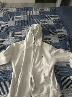 Polo Ralph Lauren White Zip-Up Hoodie