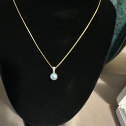 Na Hoku Pearl Factory very rare Akoya silver blue pink pearl set in 14k yellow gold pave’ diamonds pendant