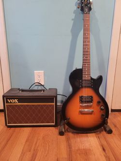 Epiphone les Paul special-ii and Vox pathfinder 10 practice amp