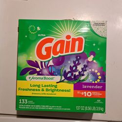 Gain Laundry Detergent Lavender Scent Big Box 133 Loads 8.56 Pounds 