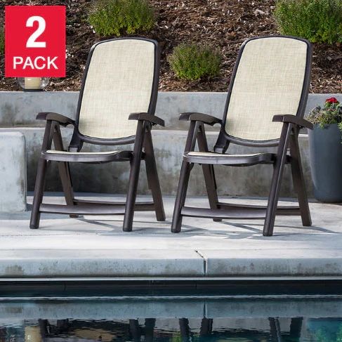Nardi Delta Reclining High Back Chair, 2-pack