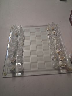 Vintage Crystal Glass Chess Set