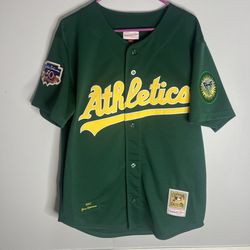 Oakland Athletics Jose Canseco Baseball Jersey Mens Large Green Mitchell & Ness MLB