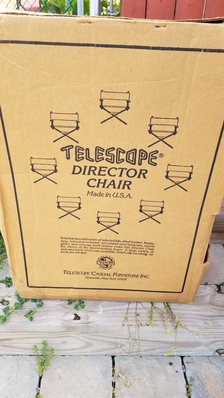 TELESCOPE DIRECTOR CHAIR NEW IN BOX