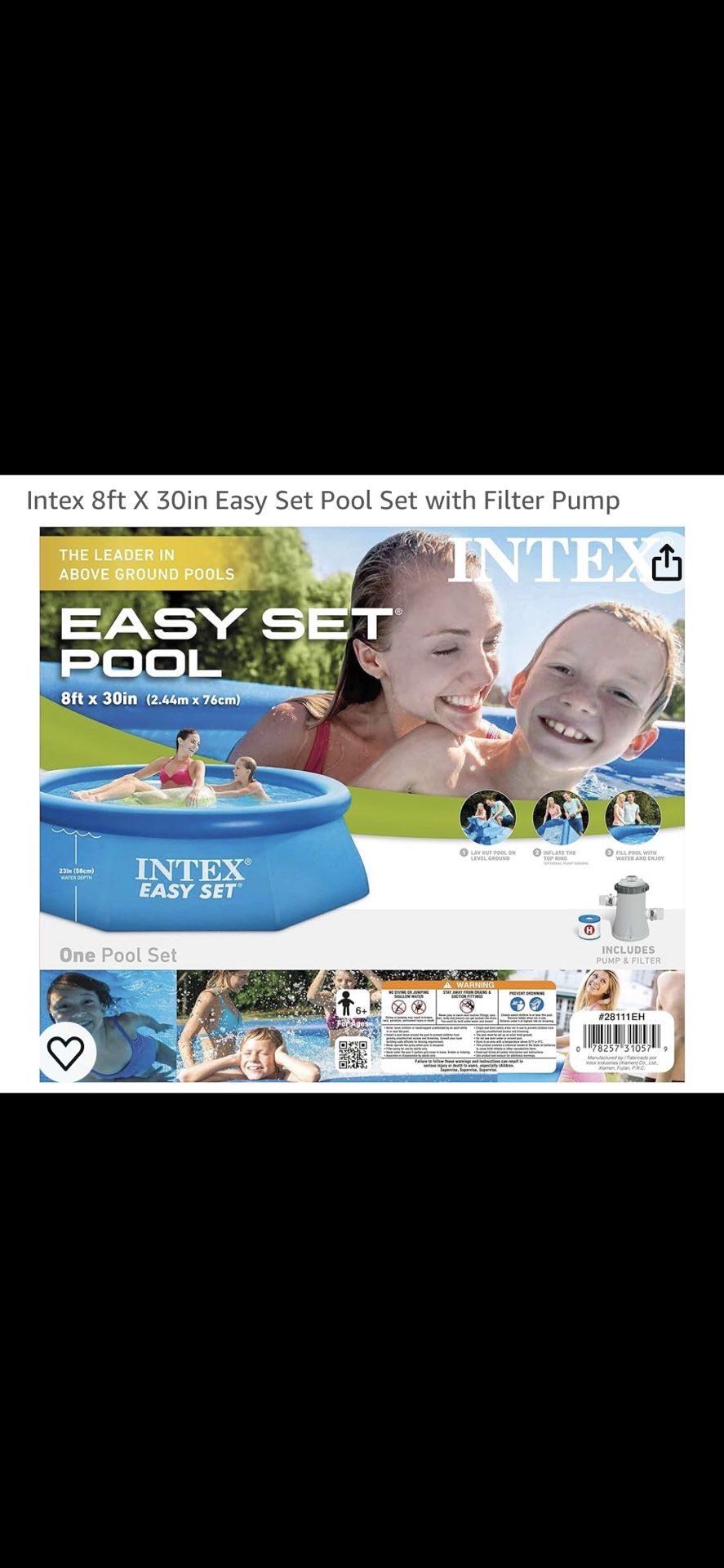 INTEX  8ft x 30in Easy Set Pool