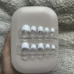Short White French Tip Press On Nails 