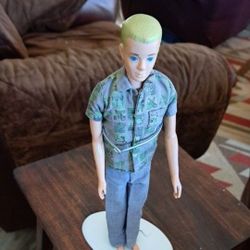 Vintage 1960s Barbie Mattel Ken Doll Blonde Hair Blue Eyes 