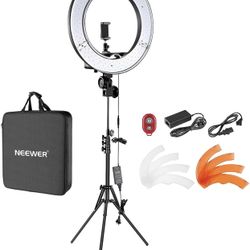 NEW! Neewer 18"/48cm LED Ring Light: 52W Dimmable LED Ringlight Makeup Selfie Light Ring with Stand